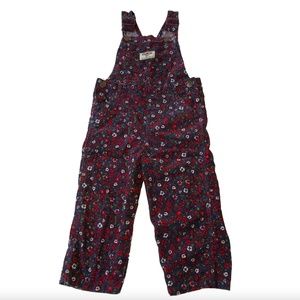 OshKosh Vestbak Corduroy Overalls 18 Months Toddler Farm Girl Flowers Country